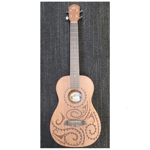 Oscar Schmidt Baritone Ukulele  Hawaiian Tattoo - Mahogany ( Chip on the body )
