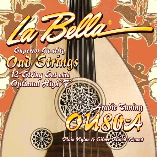 La Bella OU80A Arabic Tuning Oud Strings 12 String Set High f included