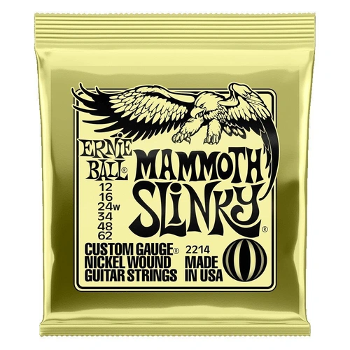 Ernie Ball Mammoth Slinky Nickel Wound Electric Guitar Strings, 12-62 Gauge