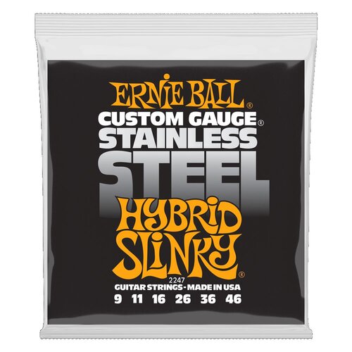 Ernie Ball Hybrid Slinky Stainless Steel Wound Electric Guitar Strings 9 - 46