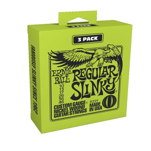 Ernie Ball Regular Slinky Nickel Wound Electric Guitar Strings 3 SETS 10 -46