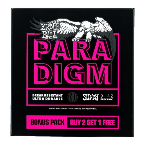 Ernie Ball Super Slinky Paradigm Electric Guitar Strings - 9-42 Gauge, 3 Pack