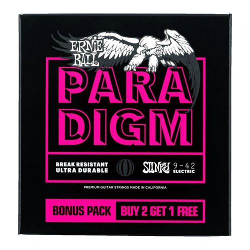 Ernie Ball Super Slinky Paradigm Electric Guitar Strings - 9-42 Gauge, 3 Pack