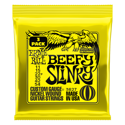 Ernie Ball Beefy Slinky  Electric Guitar Strings 11 - 54, - 3 SETS