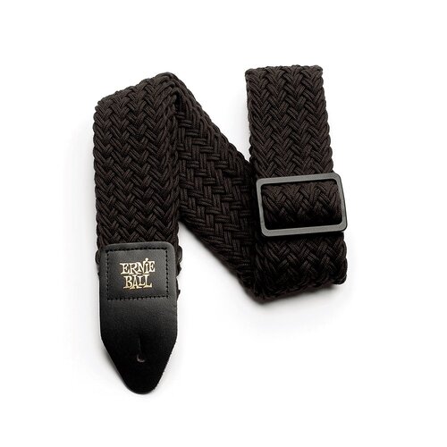 Ernie Ball Machined Stitched Raven Black Polyspun Strap 41in-72in