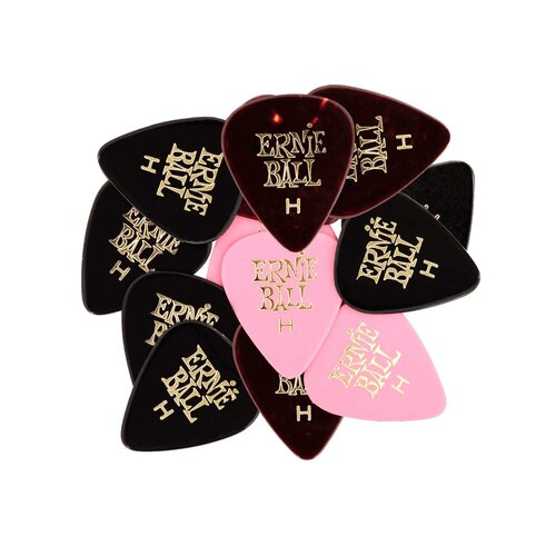 Ernie Ball 12-Piece Heavy Assorted Color Guitar Picks , 0.94mm Size , P09180