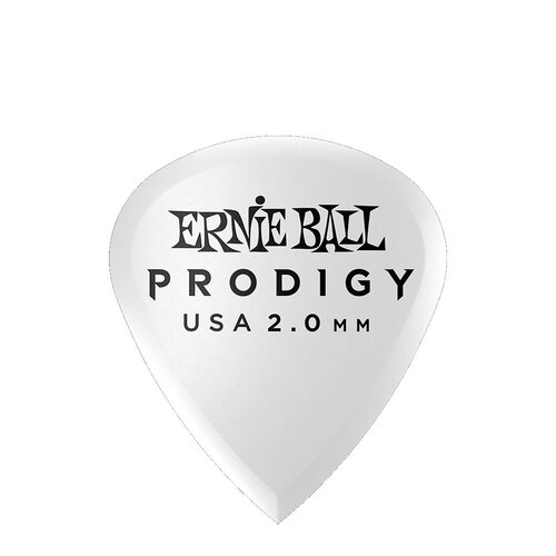 Ernie Ball  Ultra Durable Non-Slip 2.0 mm Mini Prodigy Picks 6 Pack, White