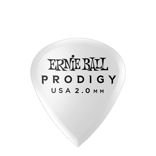 Ernie Ball  Ultra Durable Non-Slip 2.0 mm Mini Prodigy Picks 6 Pack, White