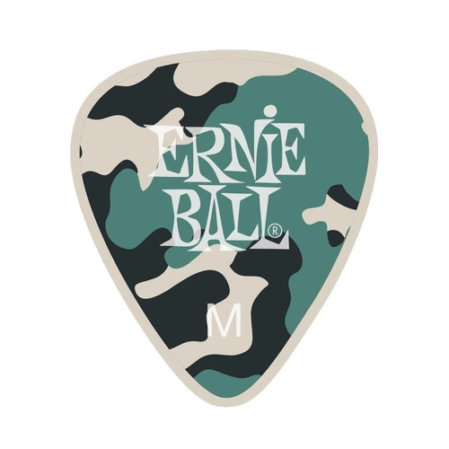 Ernie Ball Medium Camouflage Cellulose Acetate Nitrate Picks 12 Piece Bag