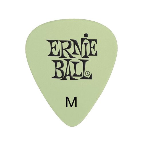 Ernie Ball Non-Slip Super Glow Cellulose Nitrate Medium Picks, Bag of 12