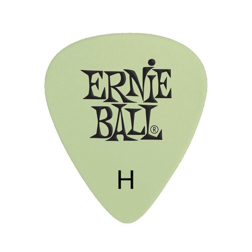 Ernie Ball Non-Slip Super Glow Cellulose Nitrate Heavy Picks, Bag of 12