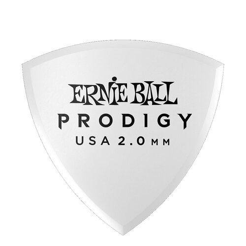 Ernie Ball Ultra Durable Delrin Finish2.0 mm Shield Prodigy Picks 6 Pack, White