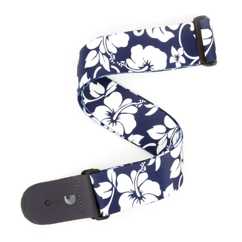 D'Addario Woven Hibiscus Guitar Strap, Blue