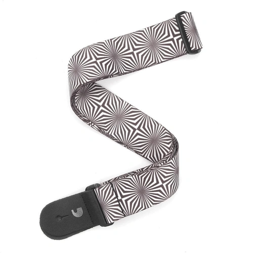 D'Addario Polyester Guitar Strap, Optical Art. White