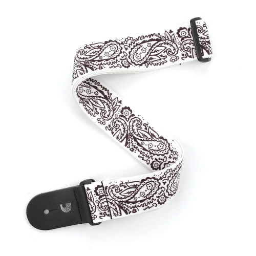 D'Addario Woven Guitar Strap, Paisley, White