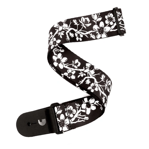D'Addario Polyester Guitar Strap, Blossom Tattoo Art