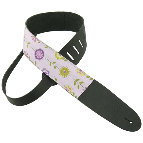 Perri's Leathers 2.5-Inch Leather Guitar Strap with Designer Fabric 