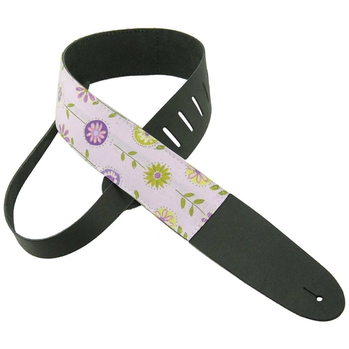 Perri's Leathers 2.5-Inch Leather Guitar Strap with Designer Fabric 