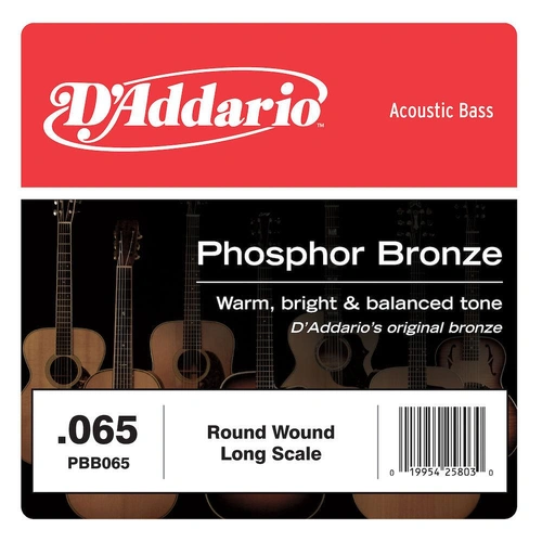 D'Addario PBB065 Phosphor Bronze Acoustic Bass Single Strings Long Scale, .065