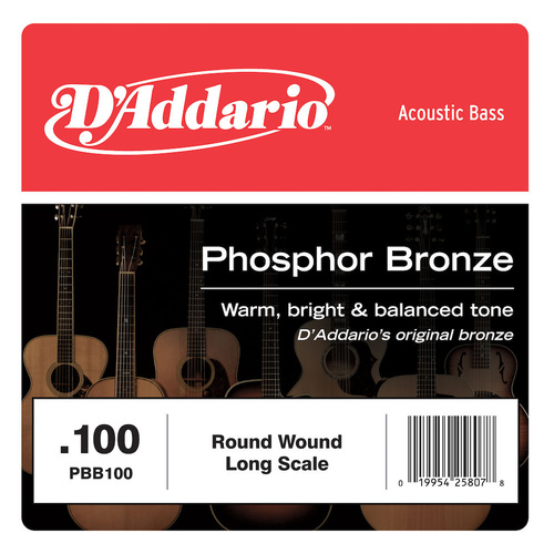D'Addario PBB100 Phosphor Bronze Acoustic Bass Single Strings Long Scale, .100
