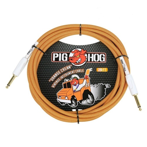 Pig Hog PCH202OC Orange Creme Instrument Cable 20ft