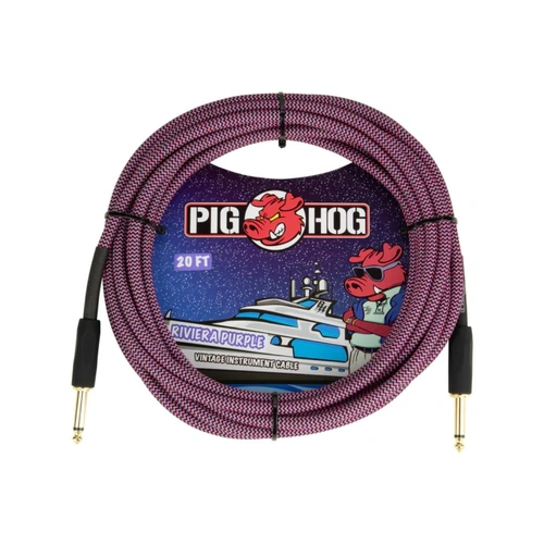 Pig Hog PCH20RPP Riviera Purple Instrument Cable 20ft