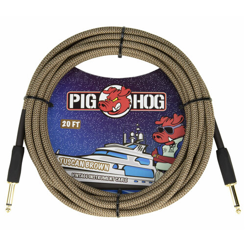 Pig Hog PCH20TBR Tuscan Brown Instrument Cable 20ft