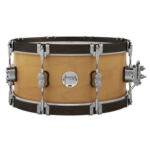 PDP Concept Maple Classic Snare Drum - 6.5 x 14 inch - Natural with Walnut Hoops