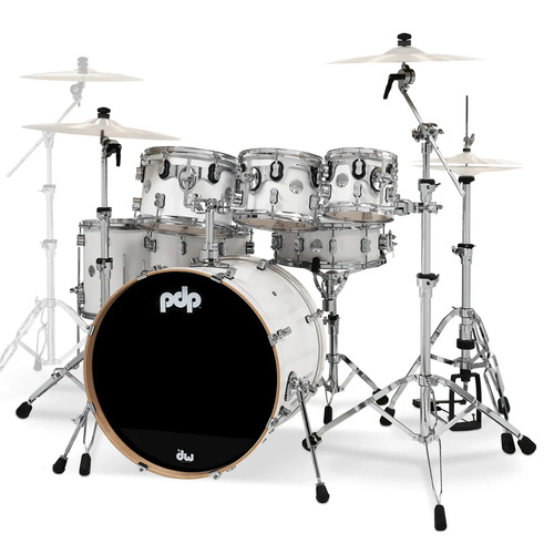 PDP Concept 7pc Drum Kit Package c/w Hardware Pearl White