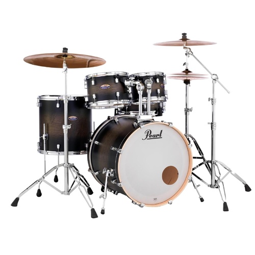 Pearl Decade Maple Fusion Plus Drum Kit Inc Hardware / Cymbals Throne – Satin Black Burst