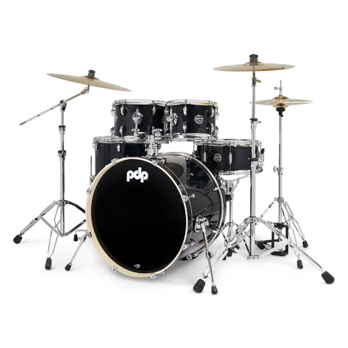 PDP Mainstage 5 Pce Drumkit Black Sparkle c/w Hardware & Paiste Cymbals