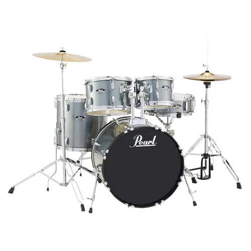 Pearl Roadshow 22Inch 5-Pcs Fusion Plus Drum Kit W/Hardware & Cymbals Charcoal Metallic 