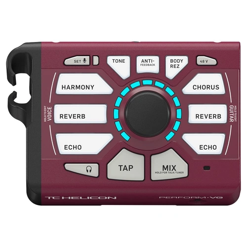 TC Helicon Ultra-Simple Mic-Stand-Mount Perform-VG Burgundy Vocal Processor