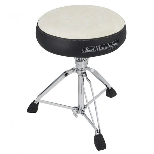 Pearl Roadster 15" Vented Round  Cloth White Cushion Drum Throne