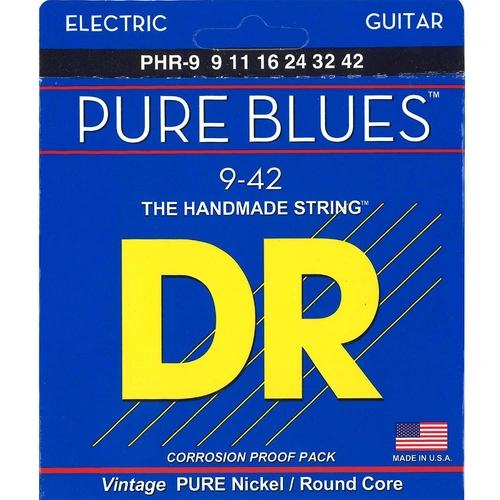 DR Strings  Pure Blues Pure Nickel Light Electric Guitar Strings 9 - 42 PHR-9 42