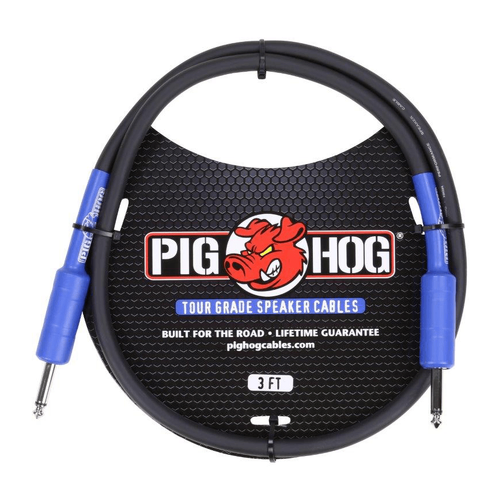 Pig Hog PHSC3 High Performance 14 Gauge 9.2mm 1/4" Speaker Cable, 3 Feet