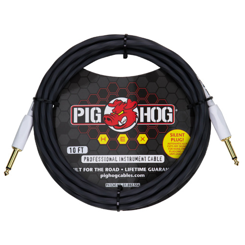 Pig Hog Hex Series Silent Instrument Cable 10 ft Daphne Grey