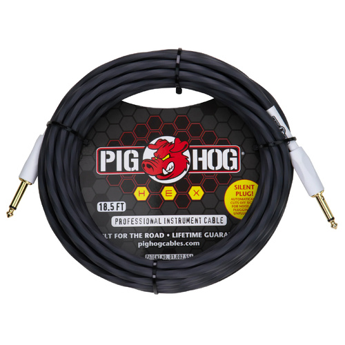 Pig Hog Hex Series Silent Instrument Cable 18.5 ft  Grey