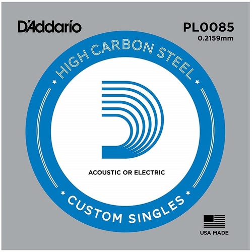D'Addario PL0085 single plain steel Electric / Acoustic Guitar string Gauge 8.5