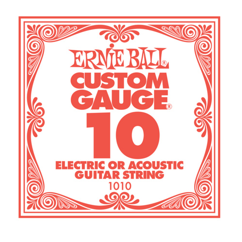 Ernie Ball Plain Steel Single Guitar String .010 Gauge *1 string * PO1010