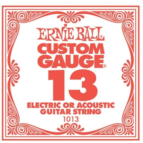 Ernie Ball Plain Steel Single Guitar String Gauge .013 Gauge PO1013