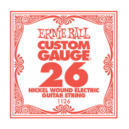 Ernie Ball Nickel Wound Single Electric Guitar Strings .026 Gauge  6 Single Strings