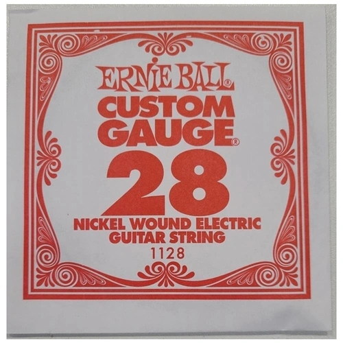 1x Ernie Ball Nickel Wound Single Electric Guitar String .028 Gauge PO1128