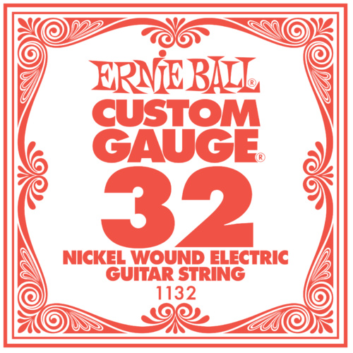 6 x Ernie Ball Nickel Wound Single Electric Guitar String .032 Gauge PO1132 