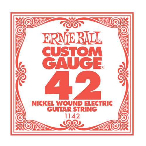 6 X Ernie Ball Nickel Wound Single Electric Guitar String .042 Gauge PO1142