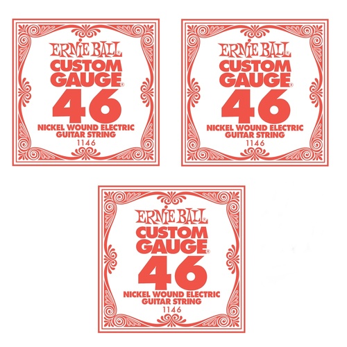 3 x Ernie Ball Nickel Wound Single Electric Guitar String .046 Gauge PO1146