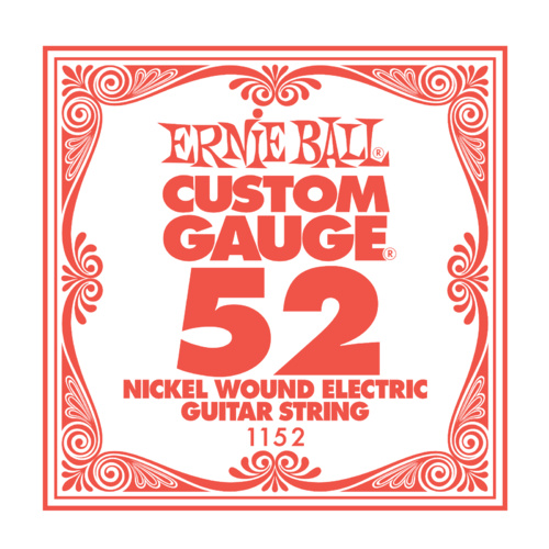 Ernie Ball Nickel Wound Single Electric Guitar String .052 Gauge PO1152
