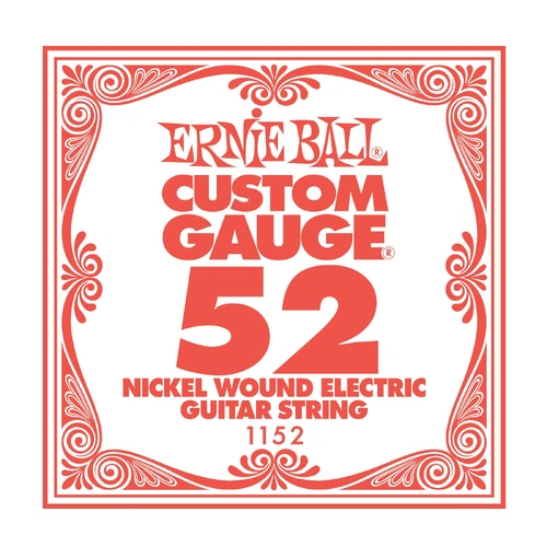 Ernie Ball Nickel Wound Single Electric Guitar String .052 Gauge PO1152