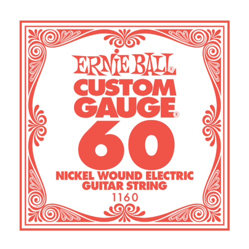 Ernie Ball Nickel Wound Single Electric Guitar String .060 Gauge PO1160