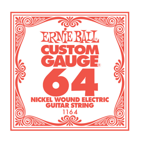 Ernie Ball Nickel Wound Single Electric Guitar String .064 Gauge PO1164